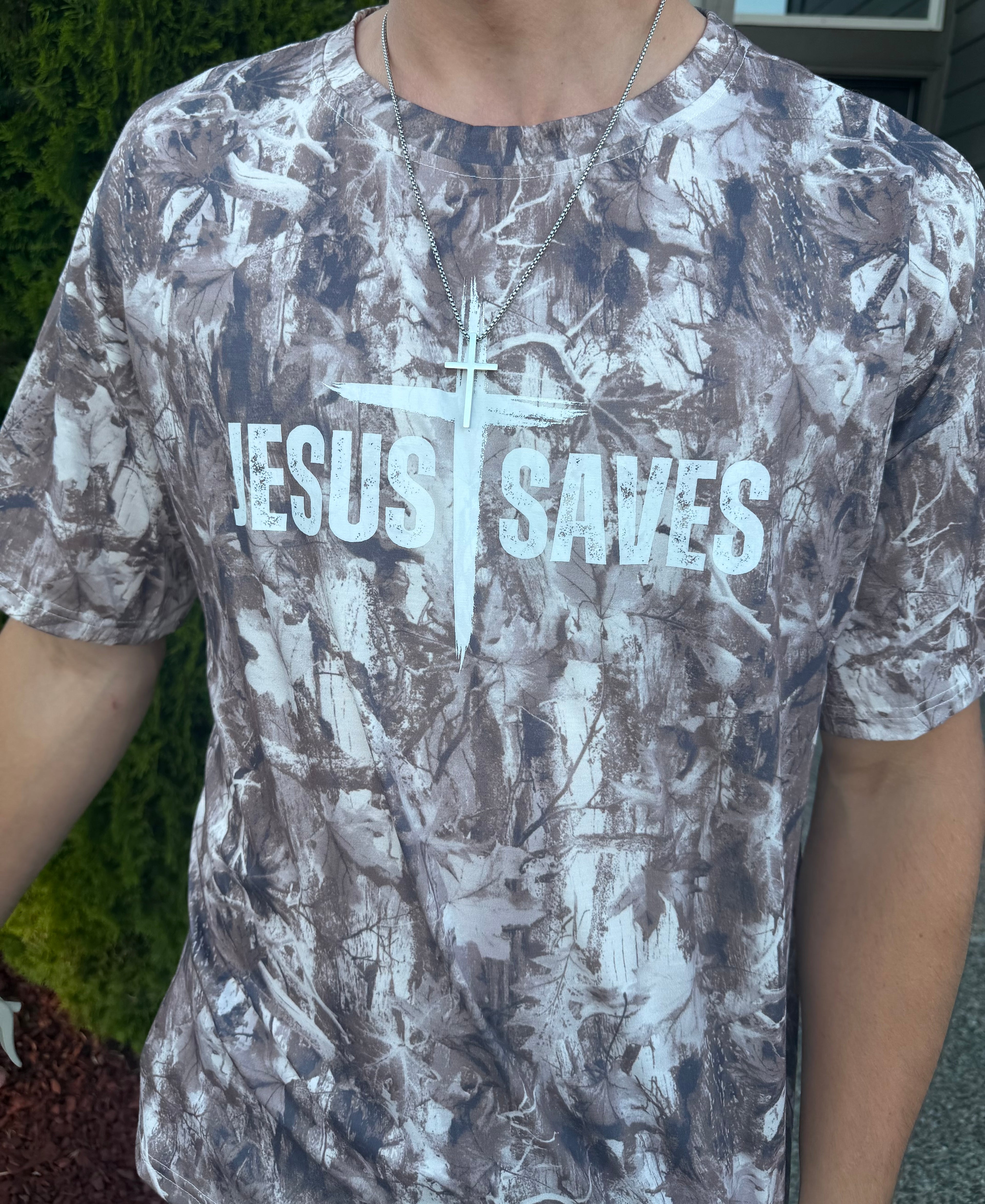 Jesus Saves Camo Shirt