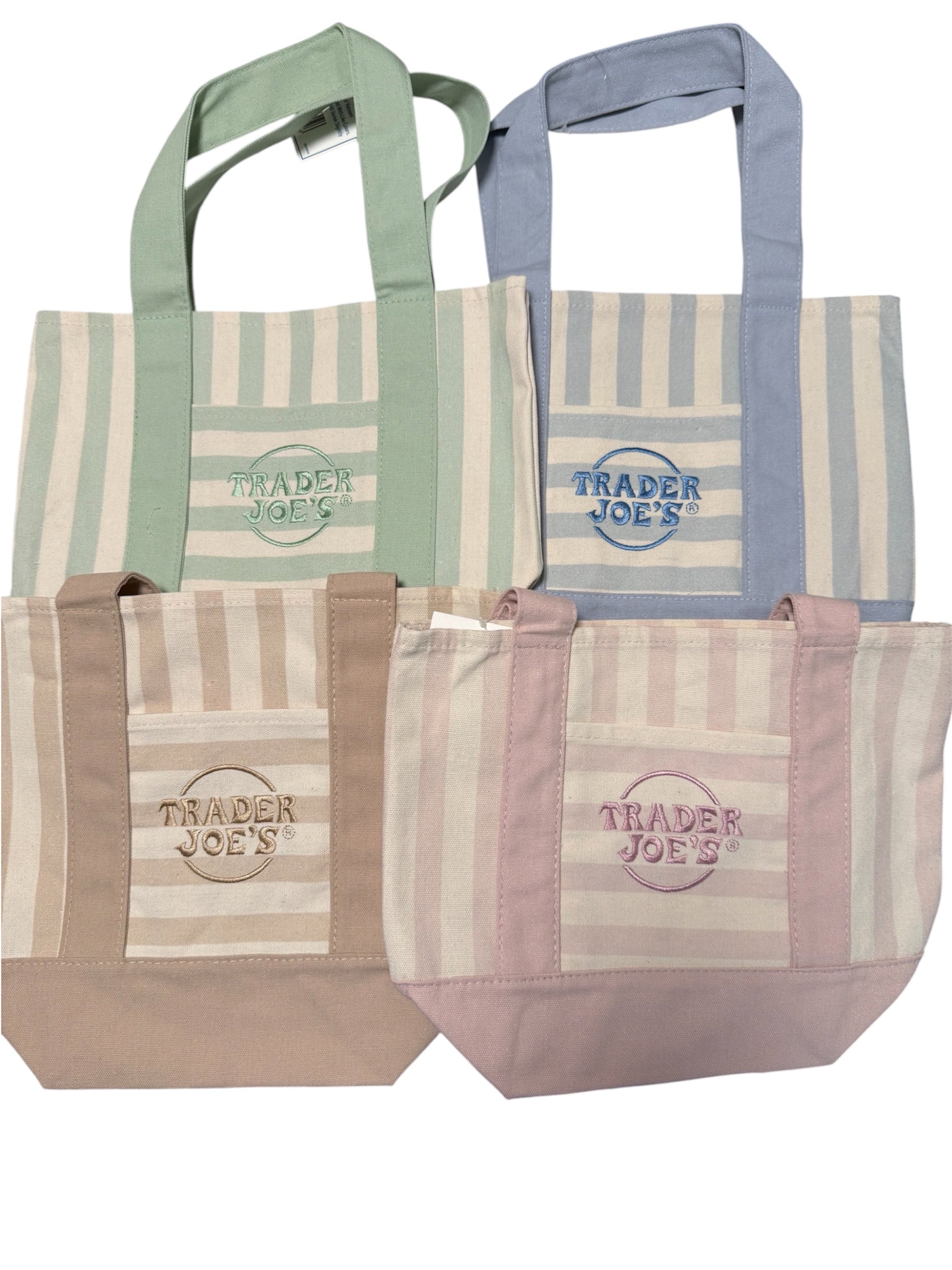 Trader Joes Striped Reusable Tote Bag
